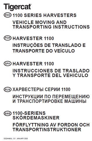 TIGERCAT 1165 HARVESTER MANUAL