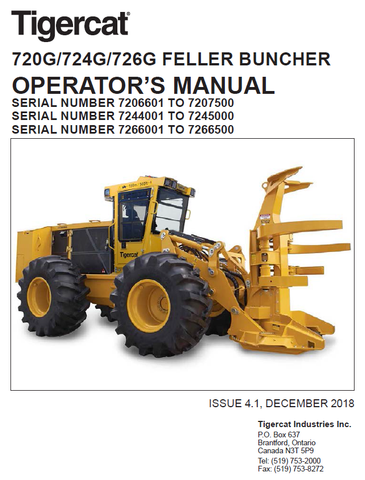 TIGERCAT 720G FELLER BUNCHER MANUAL