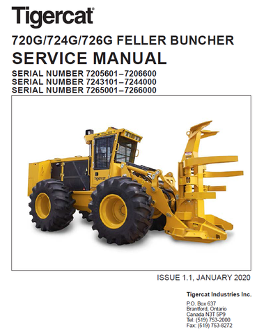 TIGERCAT 720G FELLER BUNCHER MANUAL