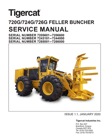 TIGERCAT 724G FELLER BUNCHER SERVICE REPAIR MANUAL (7243101-7246000, 7243101-7244000) - PDF FILE DOWNLOAD