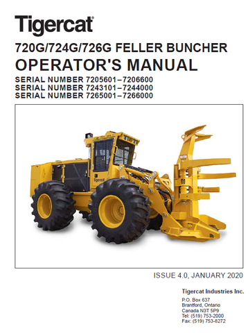 TIGERCAT 726G FELLER BUNCHER MANUAL