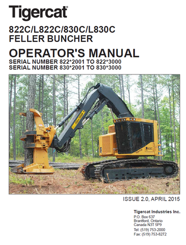 TIGERCAT 822C FELLER BUNCHER MANUAL