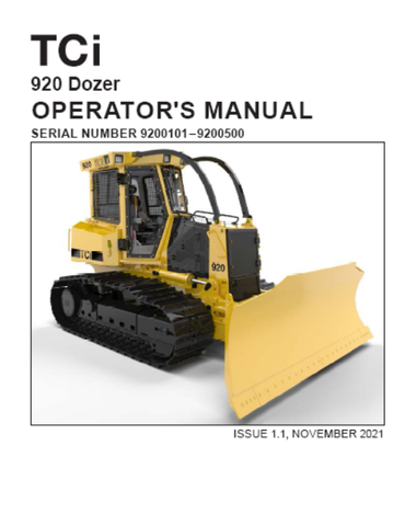 TIGERCAT 920 DOZER (9200101–9200500) MANUAL