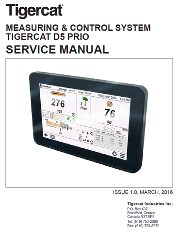 TIGERCAT DASA D5 TH575 HARVESTING HEAD MANUAL