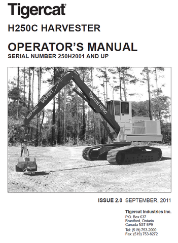 TIGERCAT H250C HARVESTER USER MANUAL