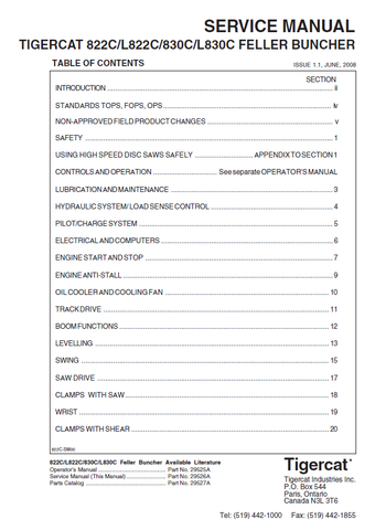 TIGERCAT L830C FELLER BUNCHER MANUAL