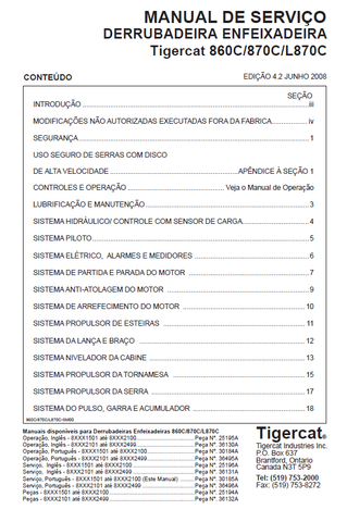 TIGERCAT L870C FELLER BUNCHER SERVICE MANUAL