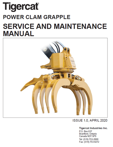 TIGERCAT POWER CLAM GRAPPLE MAINTENANCE MANUAL