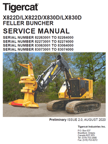 TIGERCAT X830D BUNCHER REPAIR MANUAL