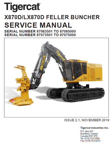 TIGERCAT X870D BUNCHER REPAIR MANUAL