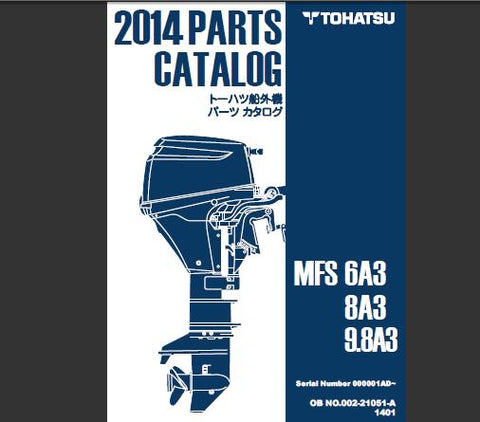 Discover the essential TOHATSU 2014 MFS 6A3, MFS 8A3, and MFS 9.8A3 Outboard Parts Catalog Manual, now available in a convenient PDF format. This comprehensive manual is your go-to resource for identifying and sourcing the right parts for your outboard motor, ensuring optimal performance and longevity.