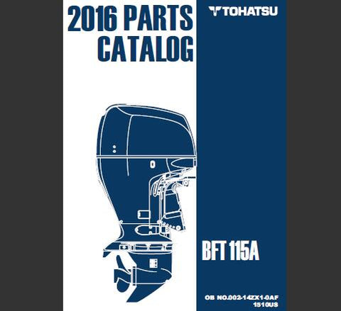Discover the essential resource for your boating needs with the TOHATSU 2016 BFT 115A Outboard Parts Catalog Manual in PDF format. This comprehensive guide provides detailed information on all parts and components, ensuring you have everything you need for maintenance and repairs at your fingertips.