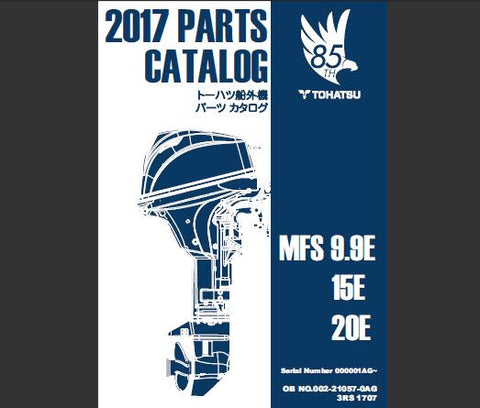 Discover the essential TOHATSU 2017 MFS 9.9E, MFS 15E, and MFS 20E Outboard Parts Catalog Manual, now available in a convenient PDF format. This comprehensive manual is your go-to resource for understanding the intricate details of your outboard motor, ensuring you have all the information you need at your fingertips.