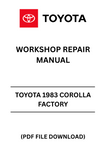 Revitalize your classic ride with the Toyota 1983 Corolla Factory Workshop Repair Manual in PDF format. This comprehensive guide is an essential resource for any DIY enthusiast or professional mechanic looking to restore or maintain their vintage Corolla. Packed with detailed diagrams, specifications, and step-by-step instructions, this manual ensures you have all the information you need at your fingertips.