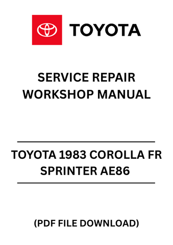  Unlock the full potential of your 1983 Toyota Corolla FR Sprinter AE86 with our comprehensive Service Repair Workshop Manual in PDF format. This essential guide is designed for both enthusiasts and professionals, providing detailed instructions and insights to keep your vehicle running smoothly.