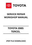 Revitalize your classic ride with the Toyota 1985 Tercel Service Repair Workshop Manual in PDF format. This comprehensive guide is designed for both seasoned mechanics and DIY enthusiasts, providing detailed instructions and diagrams to tackle any repair or maintenance task with confidence.