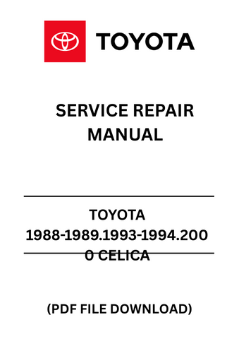 Unlock the full potential of your Toyota Celica with our comprehensive Service Repair Manual, specifically designed for models from 1988-1989, 1993-1994, and 2000. This PDF file is an essential resource for both DIY enthusiasts and professional mechanics, providing detailed instructions and diagrams to guide you through every repair and maintenance task.