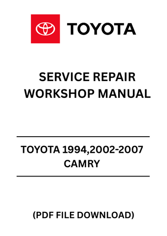 Unlock the full potential of your Toyota Camry with our comprehensive 1994, 2002-2007 Service Repair Workshop Manual. This PDF file is an essential resource for both DIY enthusiasts and professional mechanics, providing detailed instructions and diagrams to tackle any repair or maintenance task with confidence.