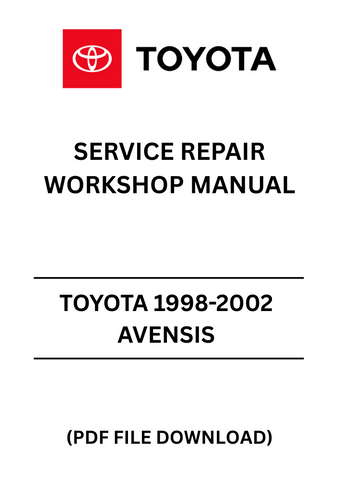 Unlock the full potential of your Toyota Avensis with our comprehensive 1998-2002 Service Repair Workshop Manual in PDF format. This essential guide is designed for both DIY enthusiasts and professional mechanics, providing detailed instructions and diagrams to help you tackle any repair or maintenance task with confidence.
