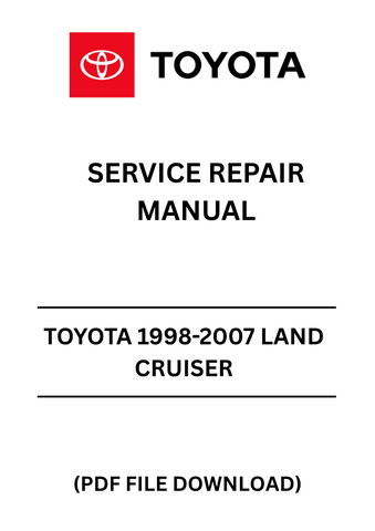 Unlock the full potential of your 1998-2007 Toyota Land Cruiser with our comprehensive Service Repair Manual in PDF format. This essential guide provides detailed instructions, diagrams, and specifications to help you tackle any maintenance or repair task with confidence. Whether you're a seasoned mechanic or a DIY enthusiast, this manual is your go-to resource for keeping your vehicle in peak condition.