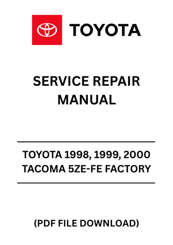 Unlock the full potential of your 1998-2000 Toyota Tacoma with the comprehensive Factory Service Repair Manual for the 5ZE-FE engine. This PDF file is an essential resource for both DIY enthusiasts and professional mechanics, providing detailed instructions and diagrams to guide you through every repair and maintenance task.