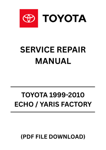 Unlock the full potential of your Toyota Echo or Yaris with our comprehensive Factory Service Repair Manual, covering models from 1999 to 2010. This PDF file is an essential resource for both DIY enthusiasts and professional mechanics, providing detailed instructions and diagrams to help you tackle any repair or maintenance task with confidence.