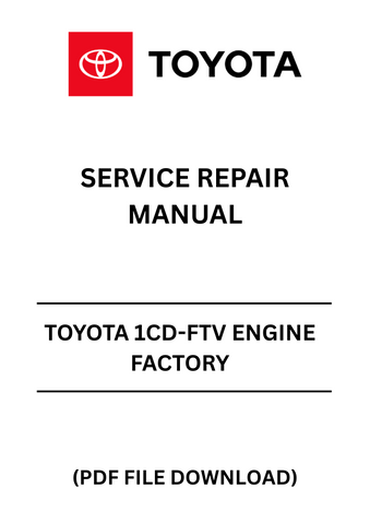 Unlock the full potential of your Toyota with the comprehensive 1CD-FTV Engine Factory Service Repair Manual in PDF format. This essential guide is designed for both seasoned mechanics and DIY enthusiasts, providing detailed instructions and diagrams to ensure your engine runs smoothly and efficiently.