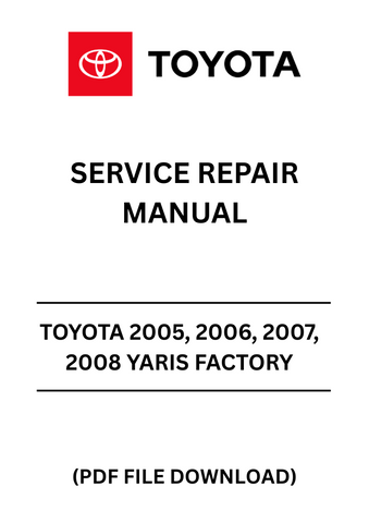 Unlock the full potential of your Toyota Yaris with our comprehensive Factory Service Repair Manual, specifically designed for the 2005-2008 models. This PDF file is an essential resource for both DIY enthusiasts and professional mechanics, providing detailed instructions and diagrams to ensure every repair and maintenance task is executed flawlessly.