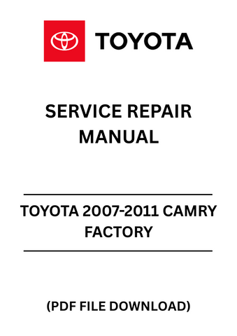 Unlock the full potential of your Toyota Camry with the 2007-2011 Factory Service Repair Manual in PDF format. This comprehensive guide is designed to provide you with detailed instructions, diagrams, and specifications to keep your vehicle running smoothly. Whether you're a seasoned mechanic or a DIY enthusiast, this manual is an essential resource for troubleshooting and repairs.