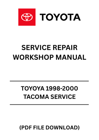 Unlock the full potential of your 1998-2000 Toyota Tacoma with our comprehensive Service Repair Workshop Manual in PDF format. This essential guide is designed for both DIY enthusiasts and professional mechanics, providing detailed instructions and diagrams to tackle any repair or maintenance task with confidence.