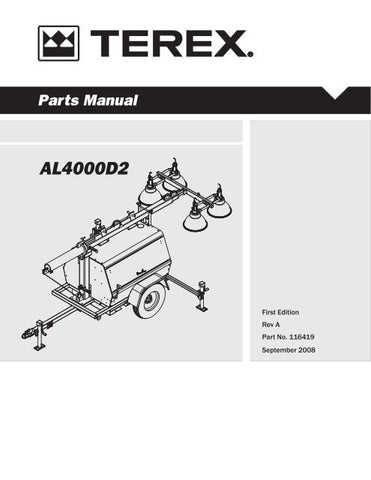 Terex AL4000, AL4000D1 Light Tower Service Repair Manual Instant Download