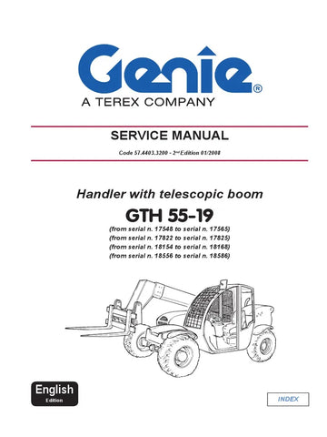 Terex Genie GTH-5519 Telehandler Service Repair Manual Instant Download