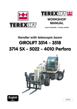 Terex Girolift 3518 Telescopic Handler Service Repair Manual Instant Download
