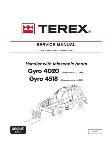 Terex Gyro 4020 Telescopic Handler Workshop Service Repair Manual Instant Download