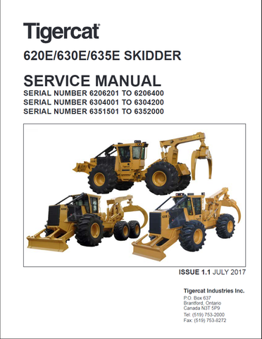  Tigercat 620E Skidder Service Repair Manual 6206201 – 6209000 - PDF File Download