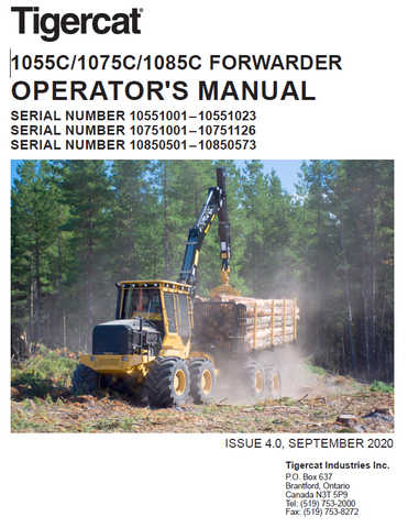 TIGERCAT 1085C FORWARDER USER MANUAL