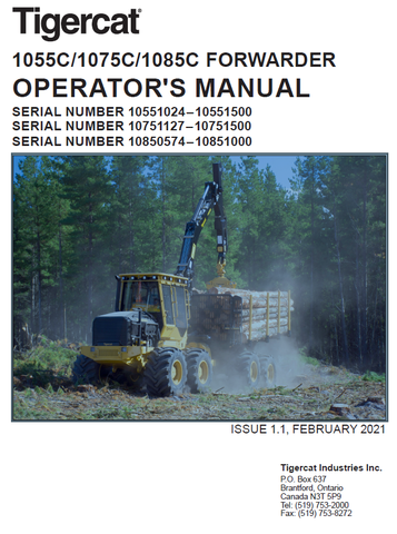 TIGERCAT 1085C FORWARDER USER MANUAL