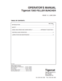 TIGERCAT 726D FELLER BUNCHER OPERATOR/USER MANUAL (7262001-7262499) - PDF FILE DOWNLOAD