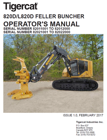 TIGERCAT L820D FELLER BUNCHER USER MANUAL