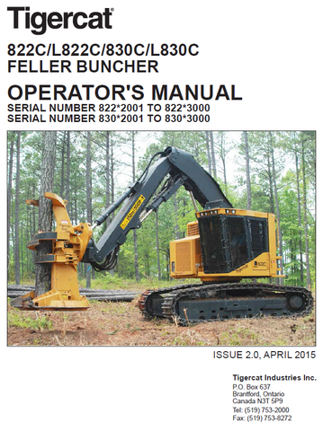 TIGERCAT L822C FELLER BUNCHER USER MANUAL