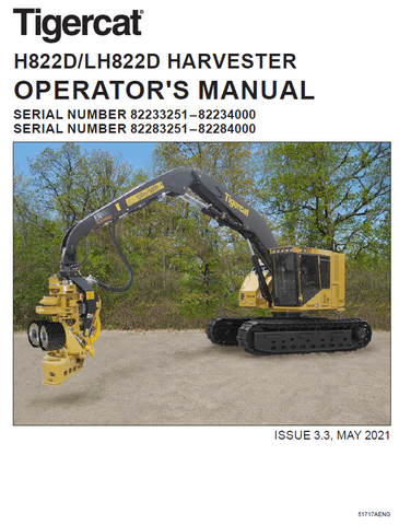 TIGERCAT LH822D HARVESTER USER MANUAL