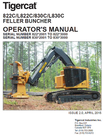 TIGERCAT L830C FELLER BUNCHER USER MANUAL