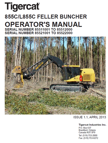 TIGERCAT L855C FELLER BUNCHER USER MANUAL