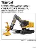 TIGERCAT 870D FELLER BUNCHER USER MANUAL