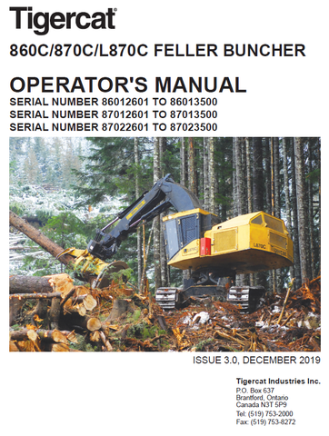 TIGERCAT L870C FELLER BUNCHER USER MANUAL