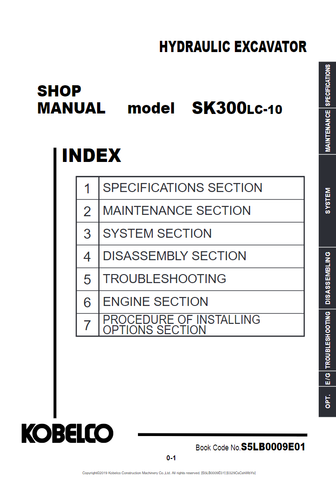 Kobelco SK300LC-10 EXCAVATOR Shop Service Repair Manual (2020)