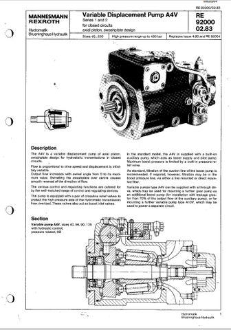 CATERPILLAR BI620264 - PUMP A4V ARMORED FACE CONVEYOR PARTS CATALOGUE PDF MANUAL - VC0096