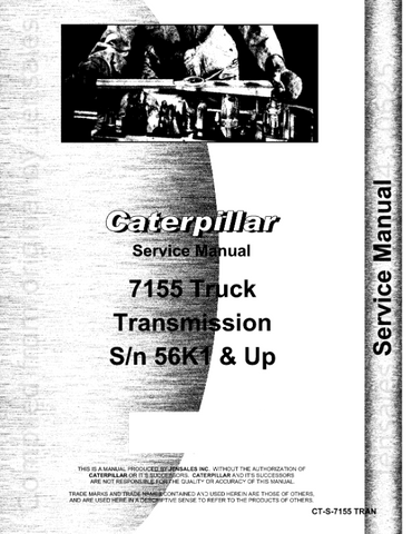 7155 CATERPILLAR TRANSMISSION-MILITARY SERVICE REPAIR MANUAL SN 72S, 56K - PDF FILE DOWNLOAD