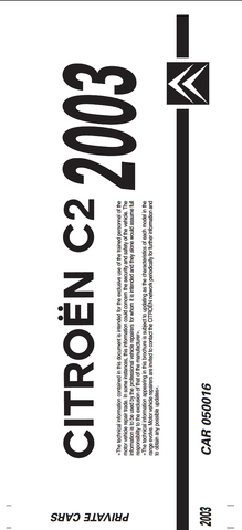 2003-2009 Citroen C2 Service Repair Manual - 050016