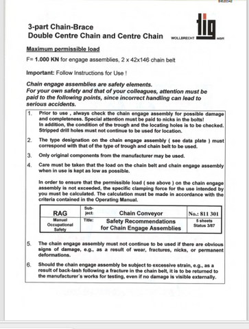 CATERPILLAR BI620342 - CHAIN BRACE PF6/1042 ARMORED FACE CONVEYOR PARTS CATALOGUE PDF MANUAL  - VC0174